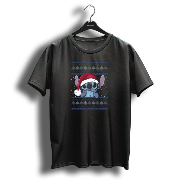 Disney Lilo And Stitch Christmas Stitch Uglystyle Santa Hat Snowflakes Festive T Shirt 1 t shirt 1