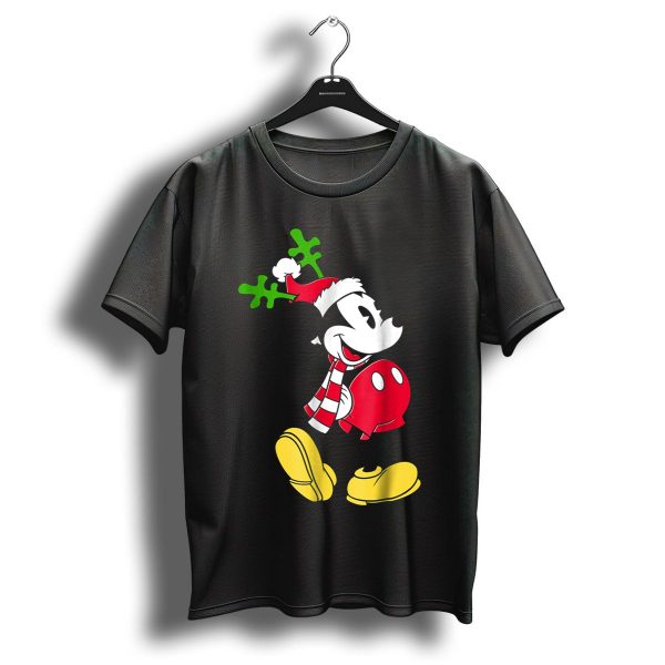 Disney Mickey Mouse Christmas Holiday Antler Hat And Scarf T Shirt 1 t shirt 1