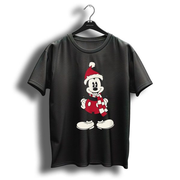 Disney Mickey Mouse Christmas Santa Hat And Scarf T Shirt 1 t shirt 1