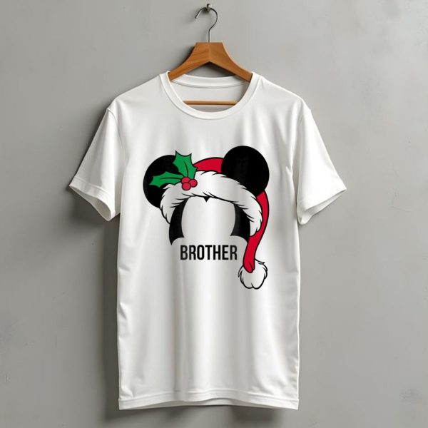 Disney Mickey Mouse Ears Santa Hat Brother Family Christmas T Shirt 1 t shirt 1