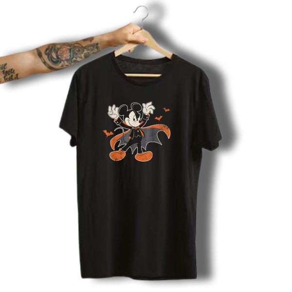 Disney Mickey Mouse Halloween Dracula With Bats T Shirt t shirt 1