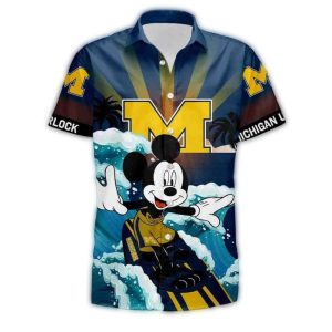 Disney Mickey Mouse Michigan Wolverines Hawaiian Shirt