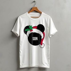 Disney Mickey Mouse Santa Hat Son Holiday Family Christmas T Shirt