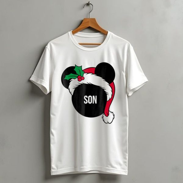 Disney Mickey Mouse Santa Hat Son Holiday Family Christmas T Shirt 1 t shirt 1