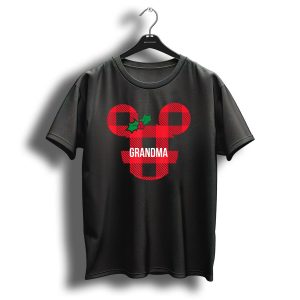 Disney Minnie Mouse Plaid Grandma Holiday Family Christmas T Shirt