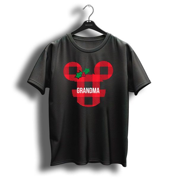 Disney Minnie Mouse Plaid Grandma Holiday Family Christmas T Shirt 1 t shirt 1