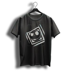 Disney Nightmare Before Christmas Here Comes Jack Skellington Face In Spiral Frame T Shirt