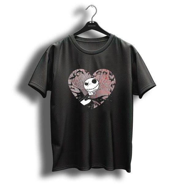 Disney Nightmare Before Christmas Jack Skellington Valentines Bat Heart T Shirt 1 t shirt 1
