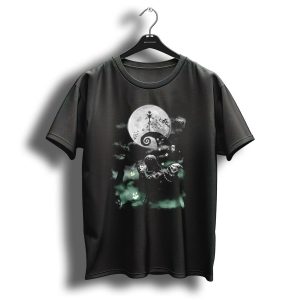 Disney Nightmare Before Christmas Moonlit Scene With Jack Skellington And Oogie Boogie T Shirt