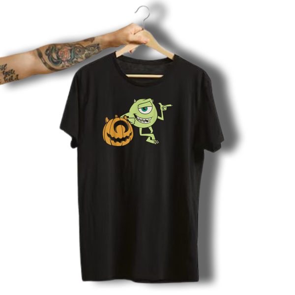 Disney Pixar Mike Wazowski Halloween Pumpkin Pose T Shirt t shirt 1