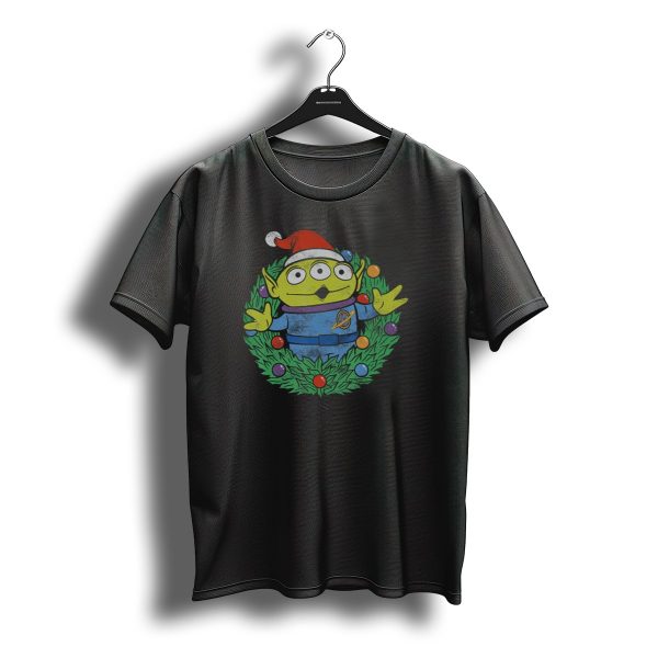 Disney Pixar Toy Story Alien In Santa Hat Christmas Wreath T Shirt t shirt 1