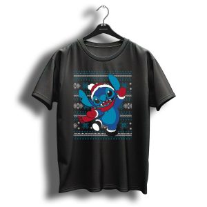Disney Stitch Festive Christmas Holiday Cheer T Shirt