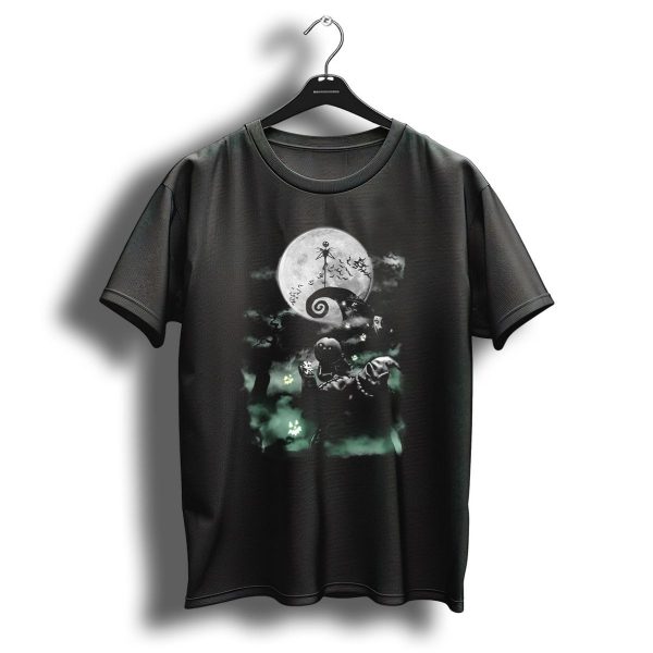 Disney The Nightmare Before Christmas Haunted Halloween Oogie Boogie Full Moon Scene T Shirt 1 t shirt 1