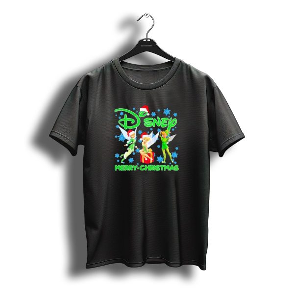 Disney Tinker Bell Santa Merry Christmas Snowflakes T Shirt t shirt 1