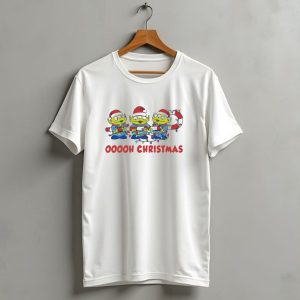 Disney Toy Story Alien Ooooh Christmas Santa Hats Candy Cane Lights T Shirt