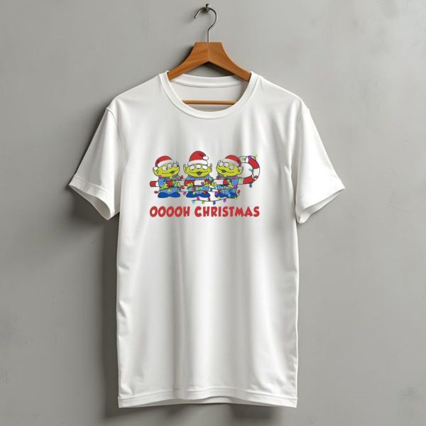 Disney Toy Story Alien Ooooh Christmas Santa Hats Candy Cane Lights T Shirt 1 t shirt 1