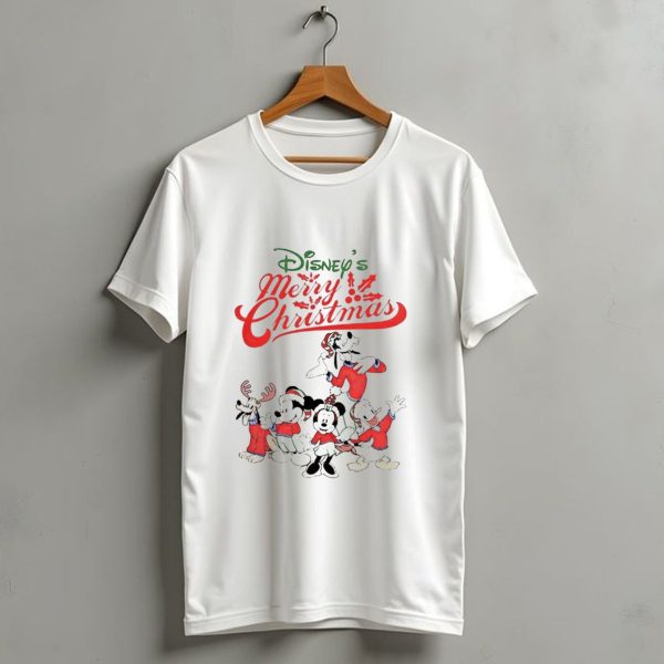 Disneys Merry Christmas Mickey Minnie Goofy Pluto Festive Holiday T Shirt 1 t shirt 1