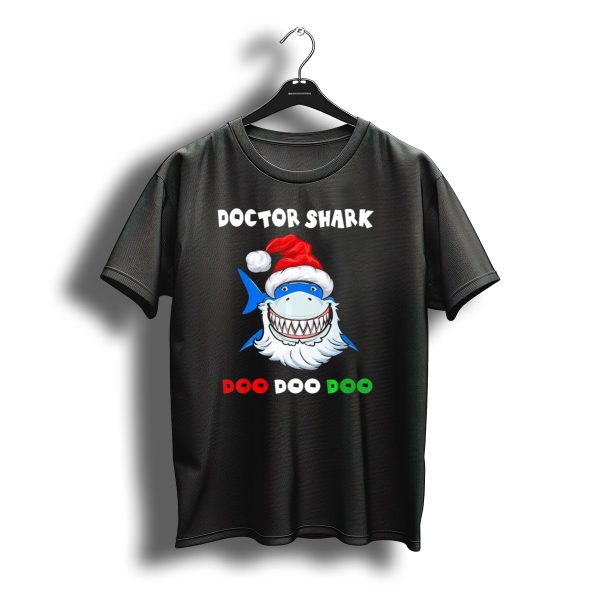 Doctor Shark Doo Doo Doo Christmas Santa Hat T Shirt t shirt 1