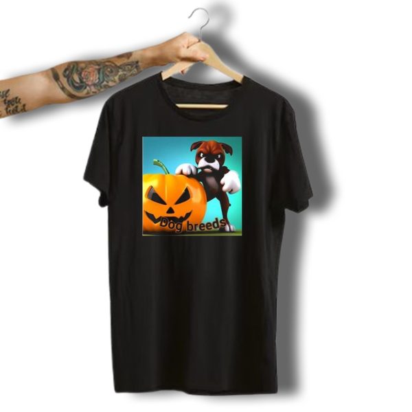 Dog Breeds Halloween Little Boxer Pumpkin T Shirt t shirt 1