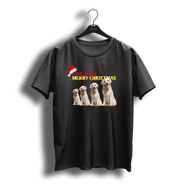 Dog Says Merry Christmas Santa Hat Golden Retriever T Shirt t shirt 1