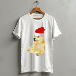 Dogecoin Christmas Santa Hat Meme T Shirt