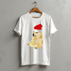 Dogecoin Christmas Santa Hat Meme T-Shirt