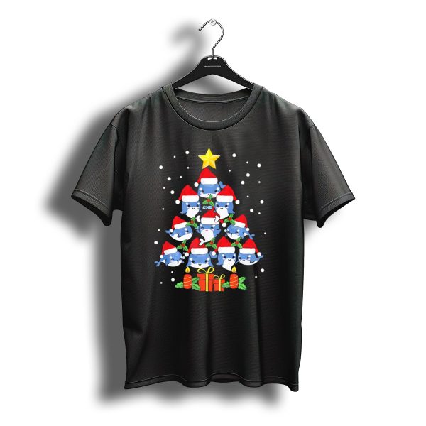 Dolphin Christmas Tree Santa Ornament Star Candles Snowflakes T Shirt t shirt 1
