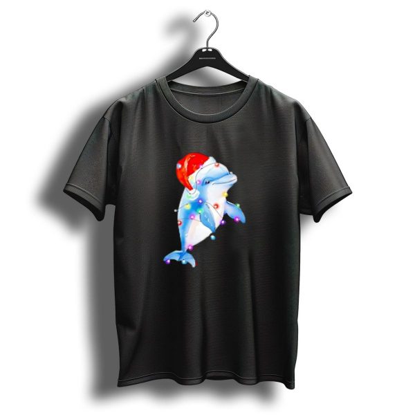 Dolphin Santa Hat Christmas Lights T Shirt 1 t shirt 1