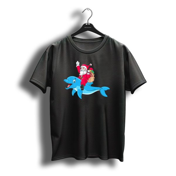 Dolphin Santa Merry Christmas Ride With Gifts Matching T Shirt t shirt 1