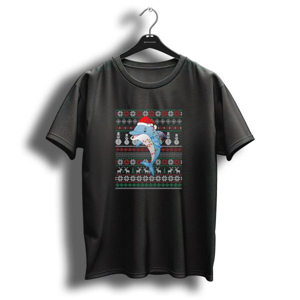 Dolphin Santa Ugly Christmas Sweater Holiday Reindeer Snowman T Shirt 1 t shirt 1