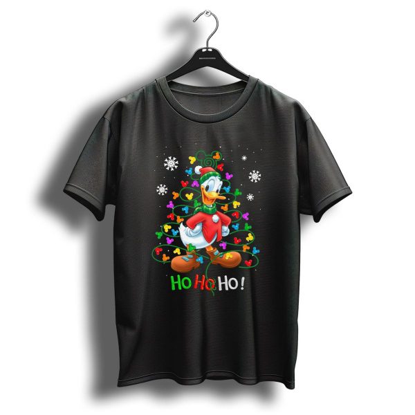 Donald Duck Ho Ho Ho Christmas Lights Snowflakes T Shirt 1 t shirt 1