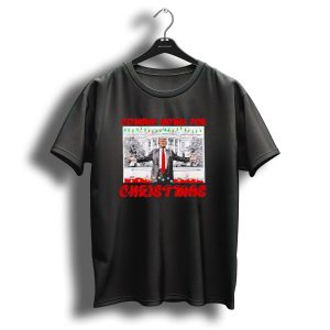 Donald Trump Coming Home For Christmas White House Scene T Shirt 1