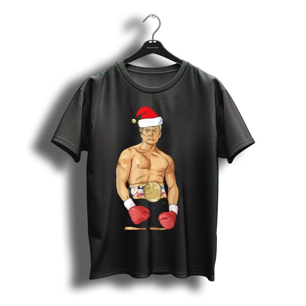 Donald Trump Santa Hat Boxing Champion Christmas T Shirt t shirt 1