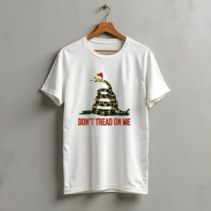 Don'T Tread On Me Christmas Santa Hat Gadsden Flag T-Shirt