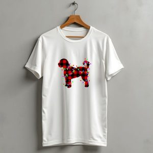 Doodle Christmas Pajamas Red Buffalo Plaid Lights T Shirt