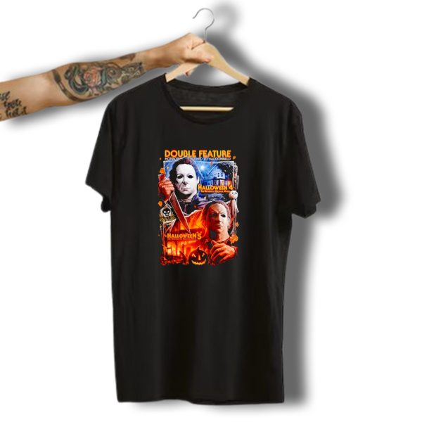 Double Feature Horror Returns To Haddonfield Halloween 4 The Return Of Michael Myers T Shirt t shirt 1