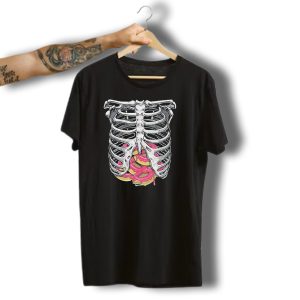 Doughnut Skeleton Rib Cage Halloween Cosplay T-Shirt
