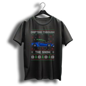 Drifting Through The Snow Christmas Tree On Tuning Car T Shirt