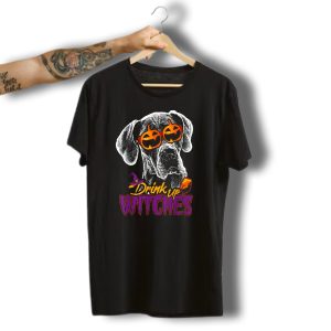 Drink Up Witches Great Dane Halloween Pumpkin Sunglasses T-Shirt