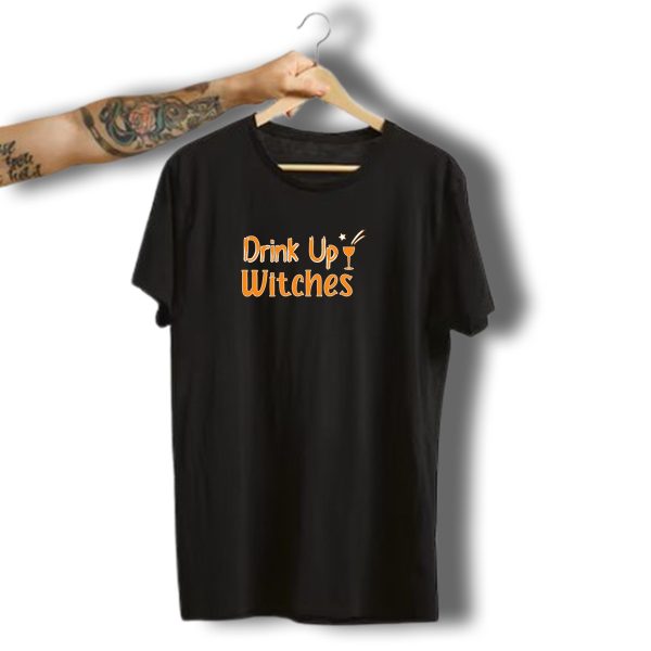 Drink Up Witches Halloween Cocktail Glass T Shirt 1 t shirt 1