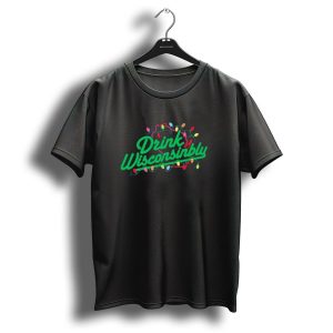 Drink Wisconsinbly Christmas Lights Festive Holiday T Shirt