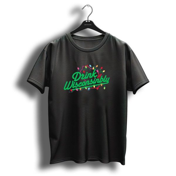 Drink Wisconsinbly Christmas Lights Festive Holiday T Shirt 1 t shirt 1