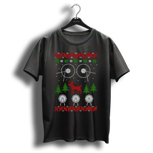 Drum Drummer Ugly Christmas Sweater Style With Drums And Reindeer T Shirt