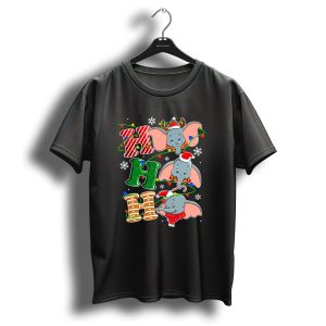 Dumbo Christmas Hohoho Santa Hat Snowflakes T Shirt