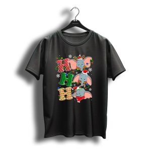Dumbo Christmas Hohoho Santa Hat Snowflakes T-Shirt