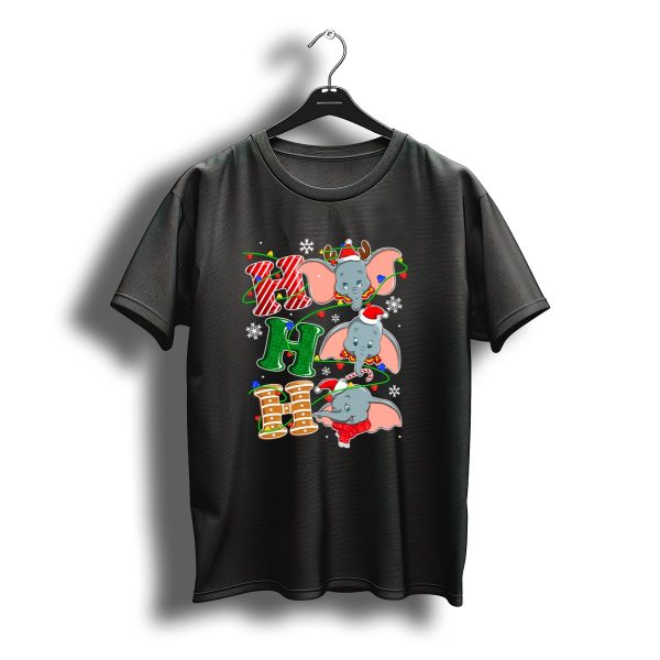 Dumbo Christmas Hohoho Santa Hat Snowflakes T Shirt t shirt 1