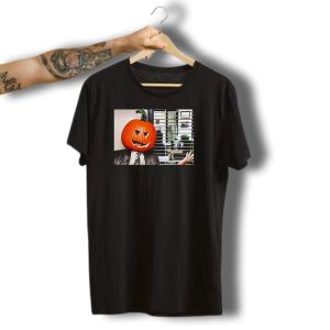 Dwight Schrute Pumpkin Head Halloween Office Scene T-Shirt