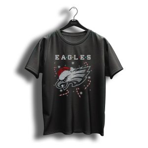 Eagles Candy Cane Santa Hat Christmas T-Shirt