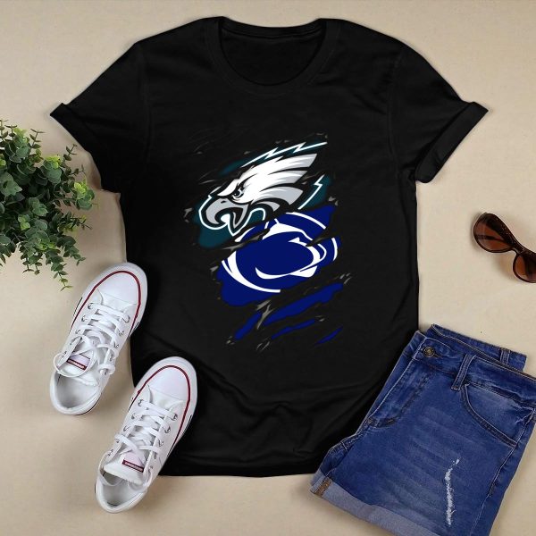 Eagles Penn State Nittany Lions Claw Marks Logo Fusion T Shirt Black 1
