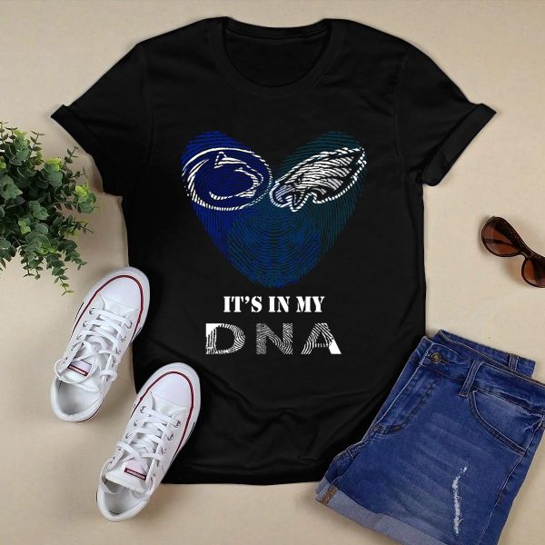 Eagles Penn State Nittany Lions Its In My DNA Fingerprint T Shirt Black 1
